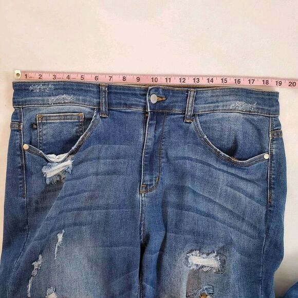 Judy Blue Jeans Womens 18W Leopard Print Patches Skinny Fit Distressed JB8265MD - Picture 7 of 10